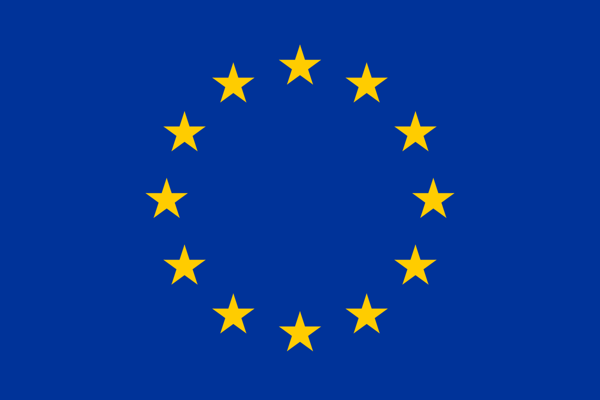 Europa Flagge gelben Sternen auf blauen Hintergrund