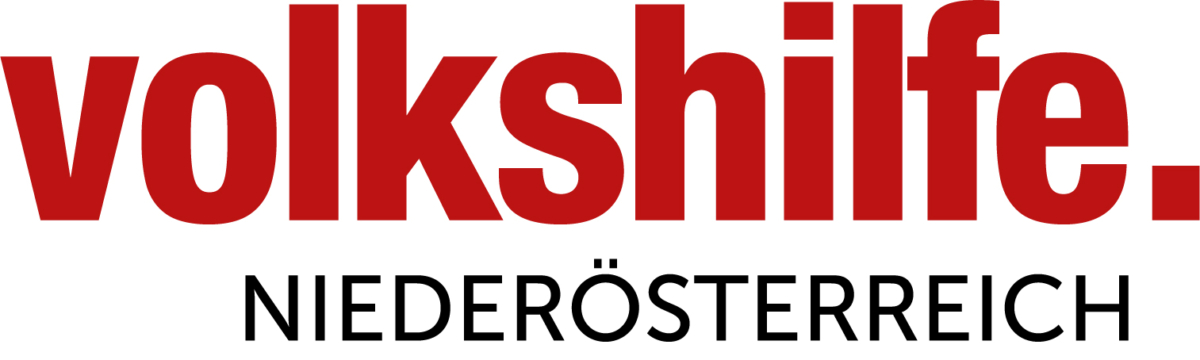 Logo mit roter Schrift: Volkshilfe Niederösterreich