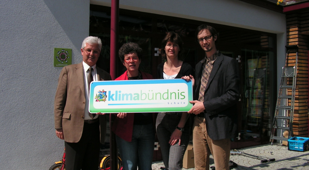 Präsentieren Klimabündnis Tafel