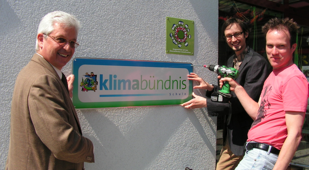 Präsentieren Klimabündnis Tafel