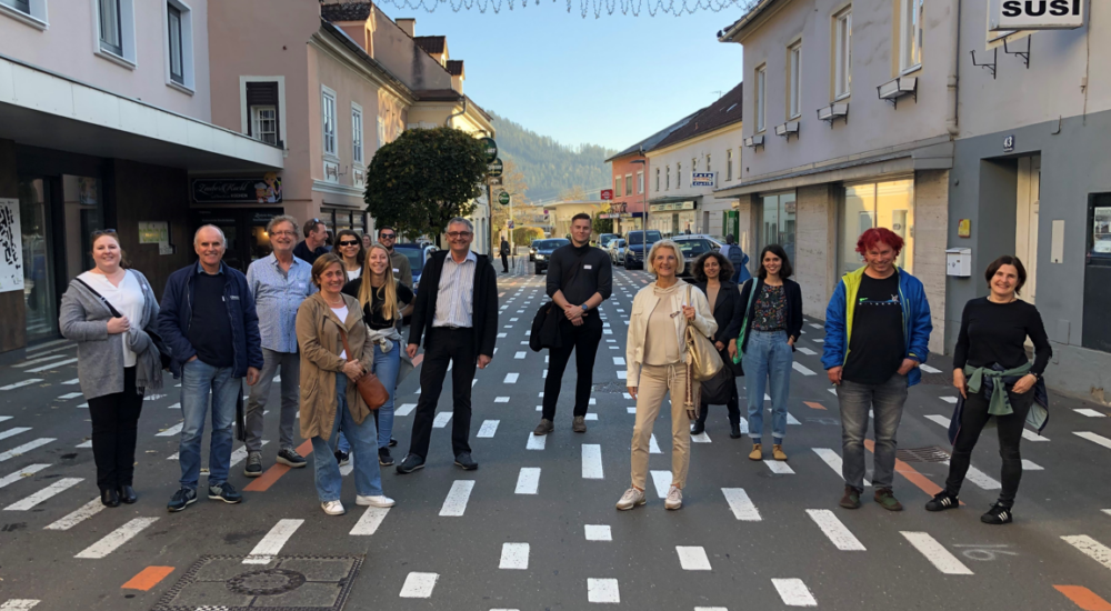 Teilnehmer des Lehrganges Kommunaler Klimaschutzlehrgang in Trofaiach Begegnungszone