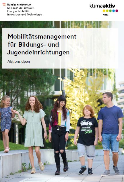 Titelseite Leitfaden Mobilitätsmanagement für Bildungs- und Jugendeinrichtungen